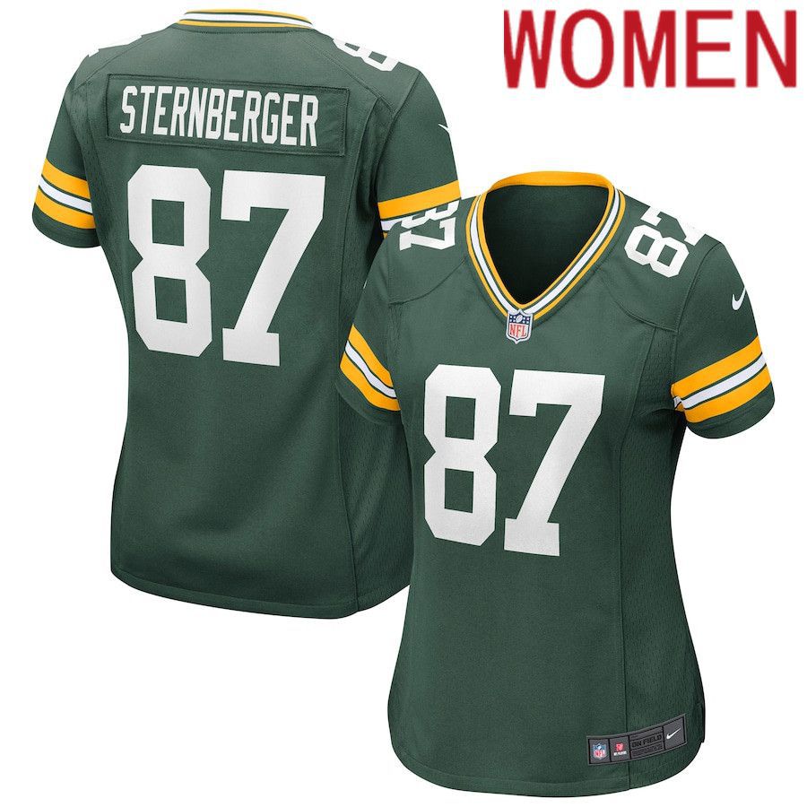 Cheap Women Green Bay Packers 87 Jace Sternberger Nike Green Game NFL Jersey